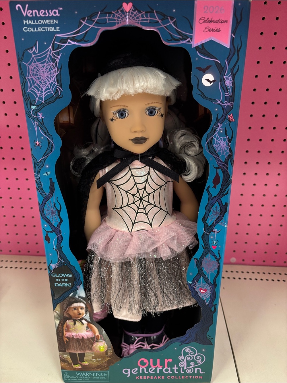 brand New Our Generation 2026 18" Venessa Doll Halloween Glows in